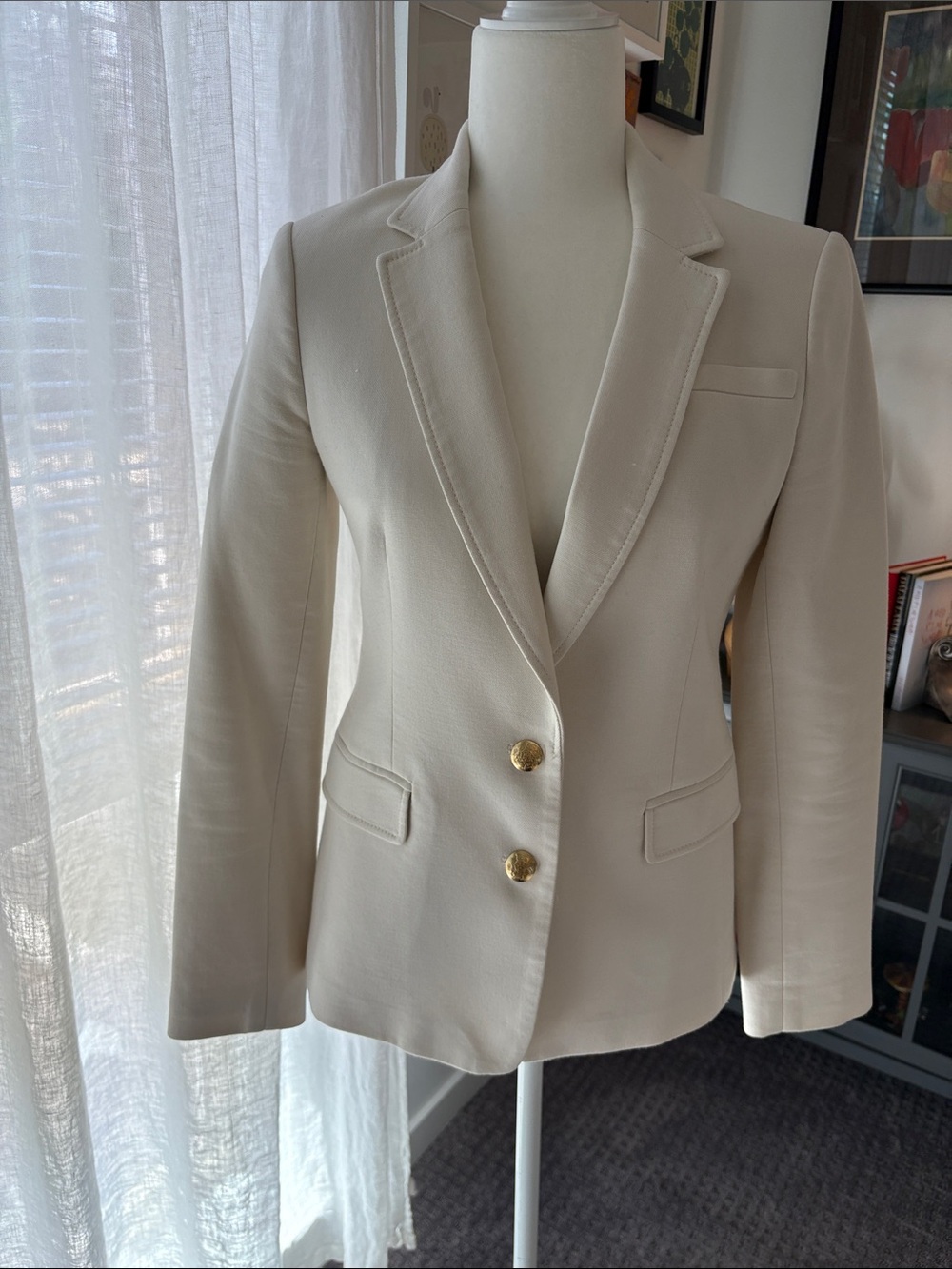 Banana Republic Cream Blazer with Gold Buttons